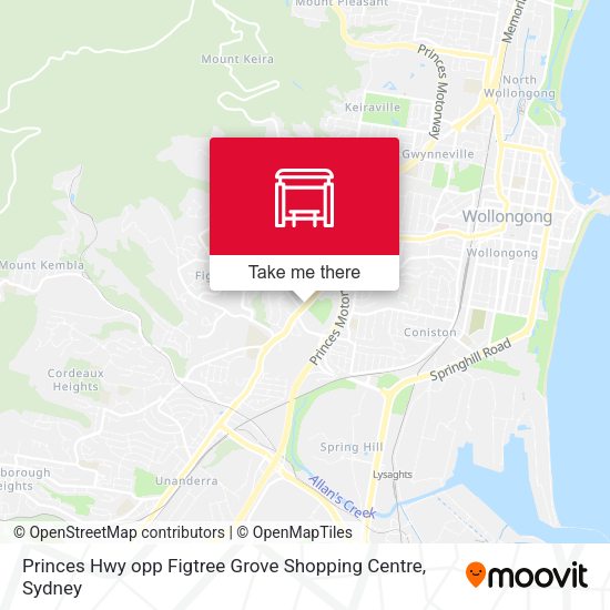 Princes Hwy opp Figtree Grove Shopping Centre map