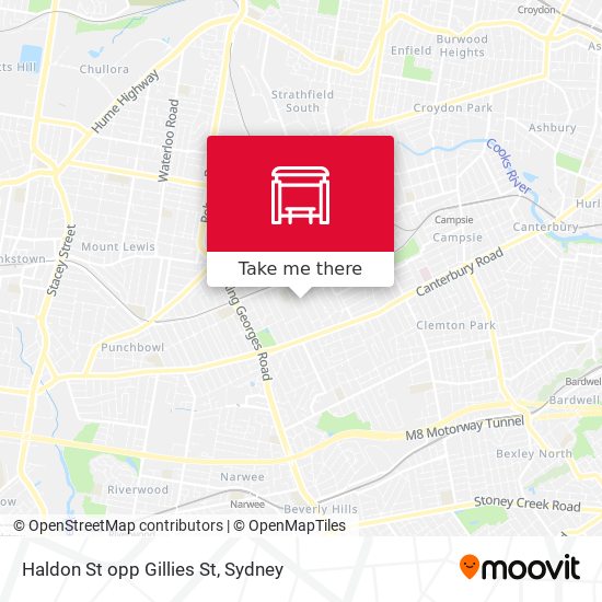 Haldon St opp Gillies St map