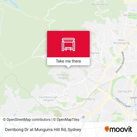 Derribong Dr at Mungurra Hill Rd map