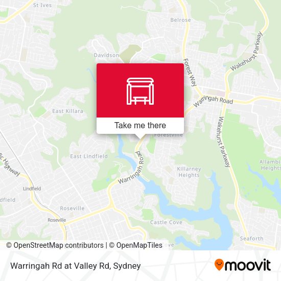 Warringah Rd at Valley Rd map
