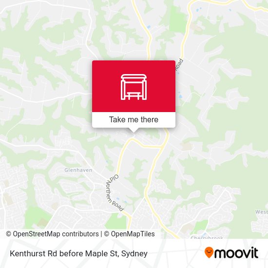 Kenthurst Rd before Maple St map