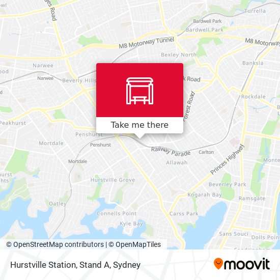 Mapa Hurstville Station, Stand A