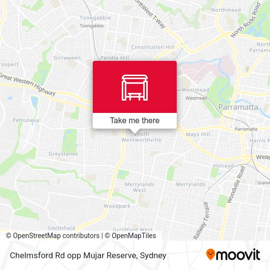 Chelmsford Rd opp Mujar Reserve map