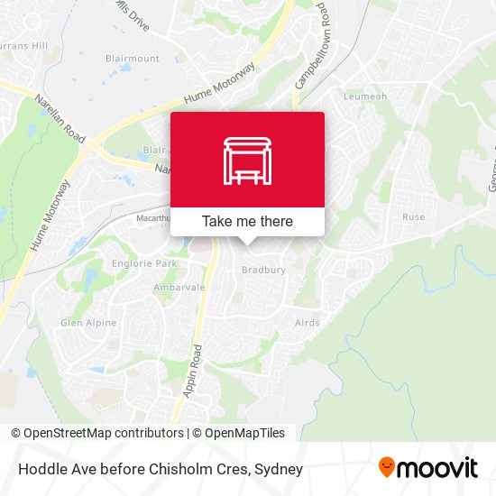 Mapa Hoddle Ave before Chisholm Cres