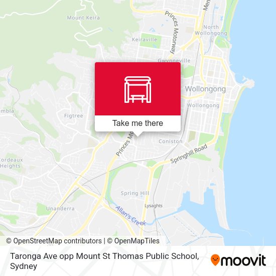 Taronga Ave opp Mount St Thomas Public School map