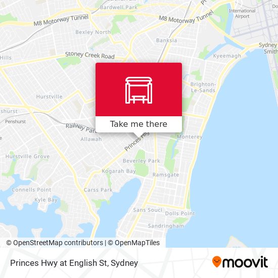 Princes Hwy at English St map