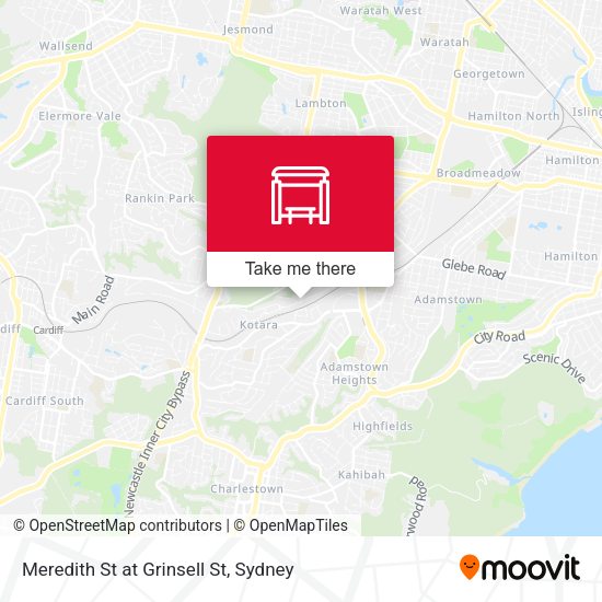 Meredith St at Grinsell St map