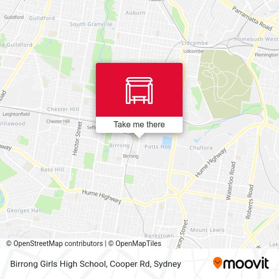 Birrong Girls High School, Cooper Rd map