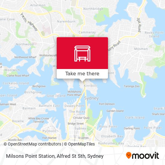 Milsons Point Station, Alfred St Sth map