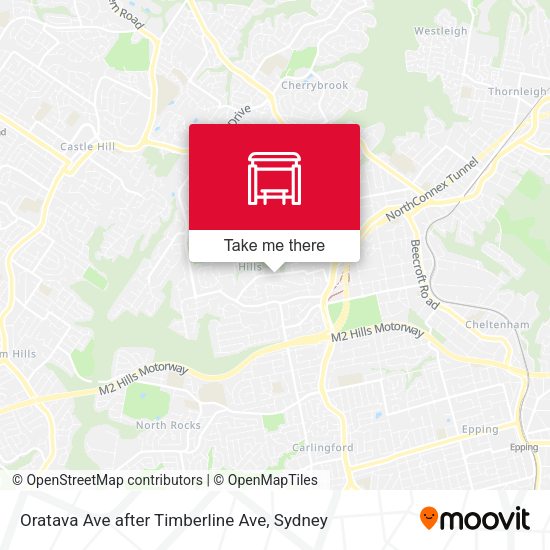 Oratava Ave after Timberline Ave map