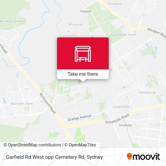 Garfield Rd West opp Cemetery Rd map