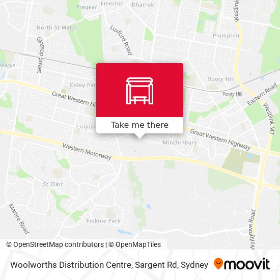 Mapa Woolworths Distribution Centre, Sargent Rd