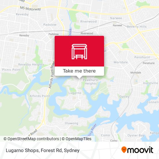 Lugarno Shops, Forest Rd map