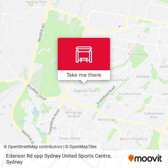 Mapa Edensor Rd opp Sydney United Sports Centre