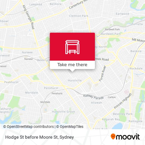 Hodge St before Moore St map