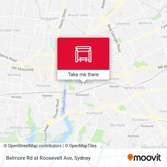 Belmore Rd at Roosevelt Ave map