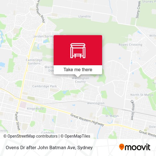 Ovens Dr after John Batman Ave map