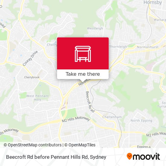 Mapa Beecroft Rd before Pennant Hills Rd