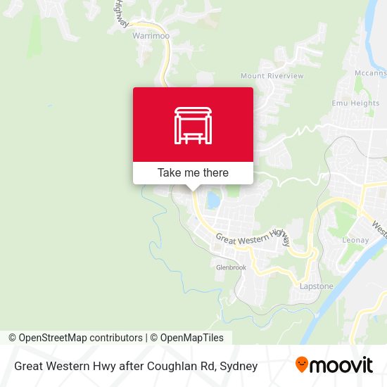 Great Western Hwy after Coughlan Rd map