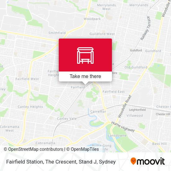 Fairfield Station, The Crescent, Stand J map