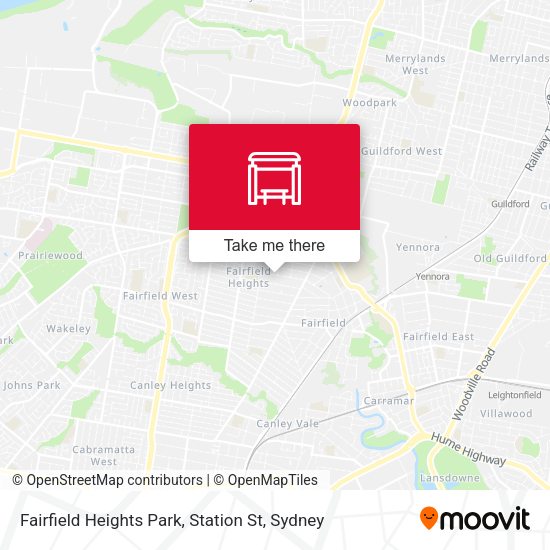 Fairfield Heights Park, Station St map