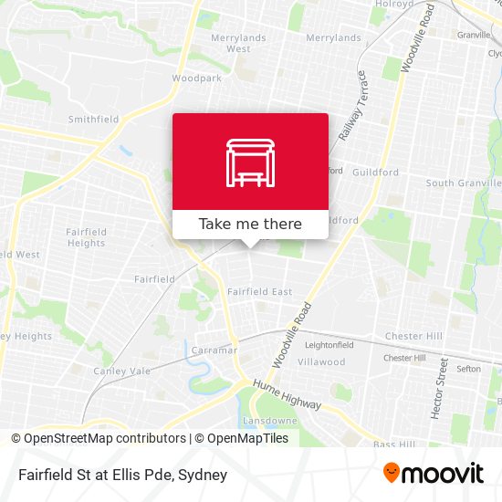 Fairfield St at Ellis Pde map