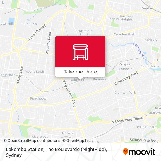 Mapa Lakemba Station, The Boulevarde (NightRide)