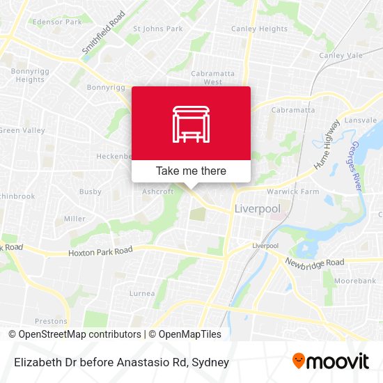Elizabeth Dr before Anastasio Rd map