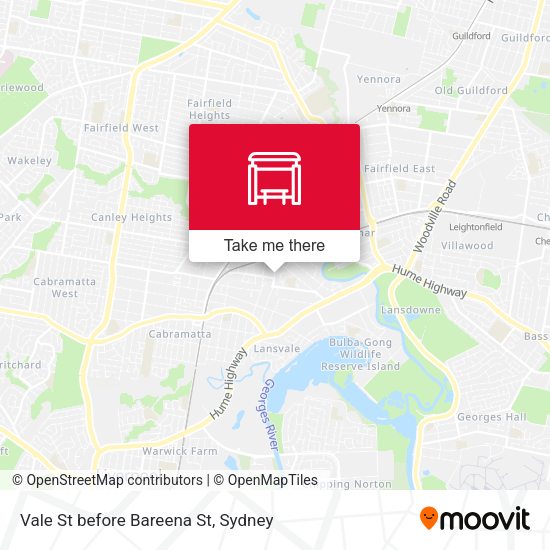 Vale St before Bareena St map