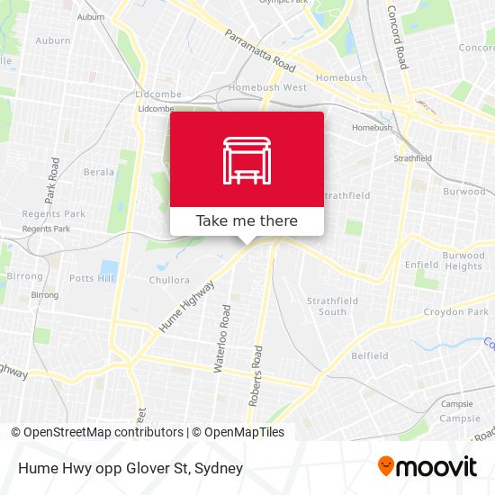Hume Hwy opp Glover St map