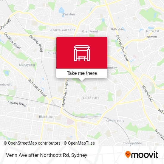 Venn Ave after Northcott Rd map