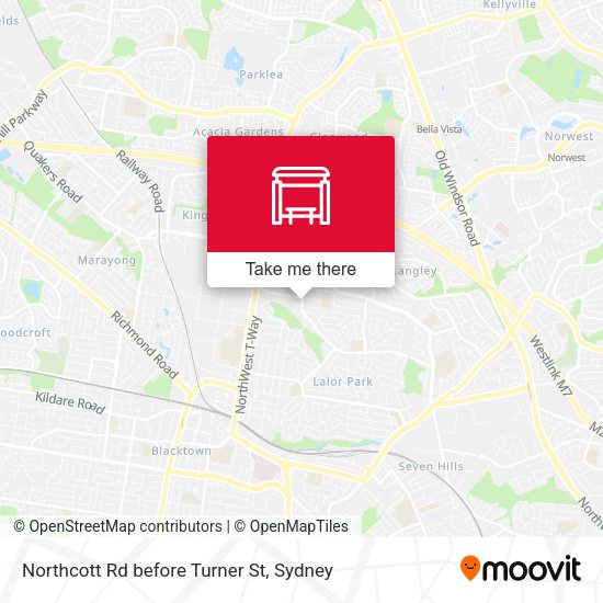 Northcott Rd before Turner St map