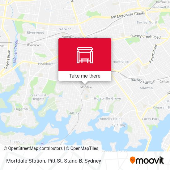 Mortdale Station, Pitt St, Stand B map