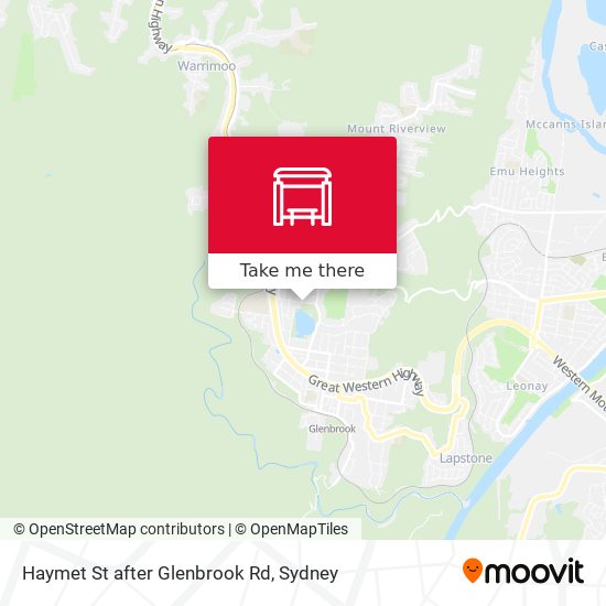 Haymet St after Glenbrook Rd map
