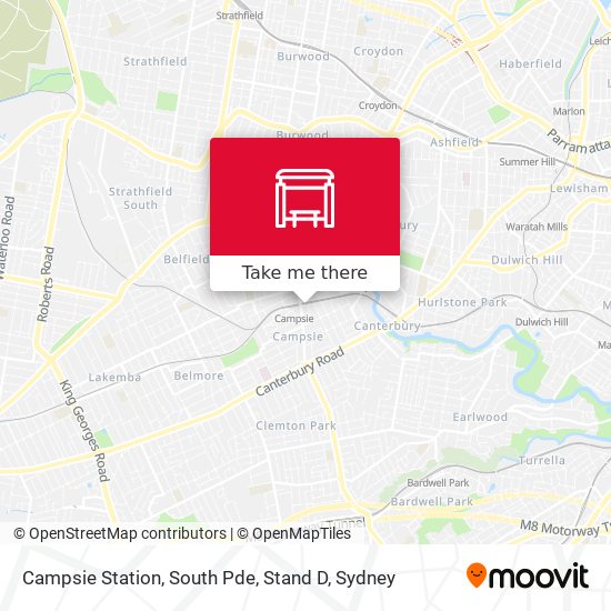 Campsie Station, South Pde, Stand D map
