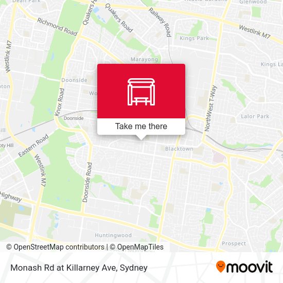 Monash Rd at Killarney Ave map