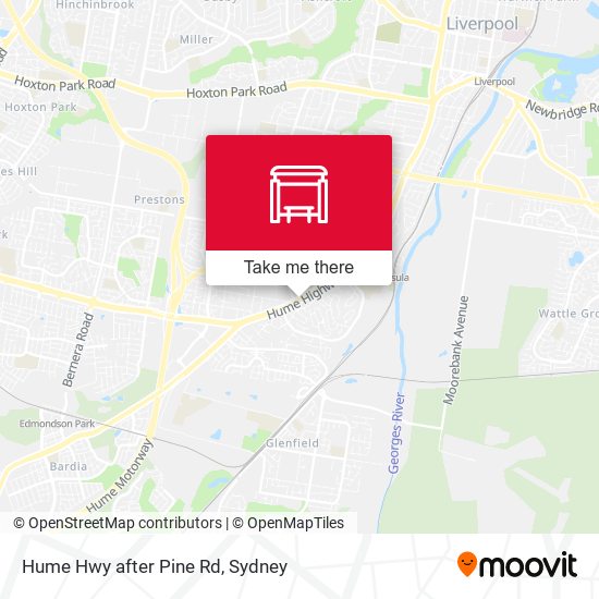 Hume Hwy after Pine Rd map