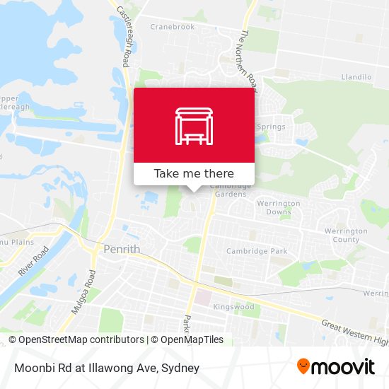 Moonbi Rd at Illawong Ave map