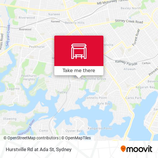 Hurstville Rd at Ada St map