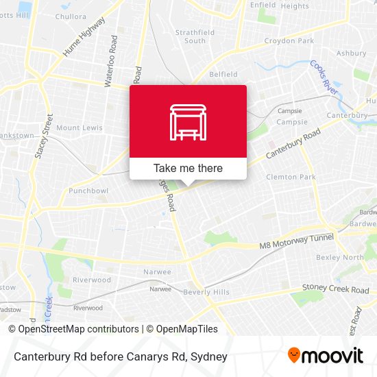 Canterbury Rd before Canarys Rd map
