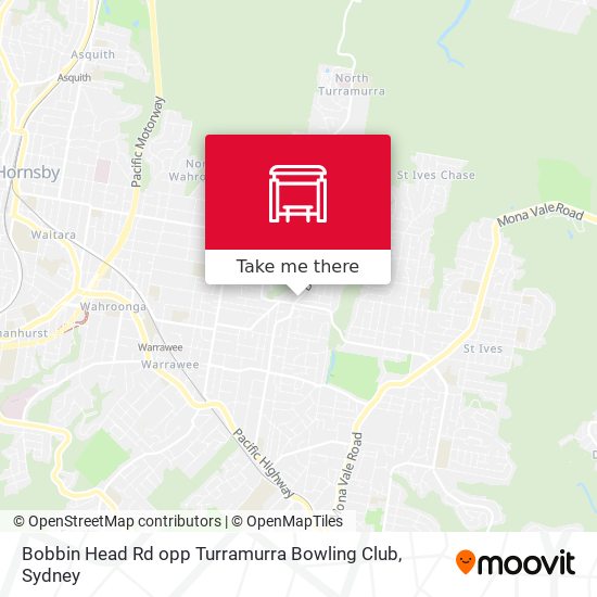 Bobbin Head Rd opp Turramurra Bowling Club map