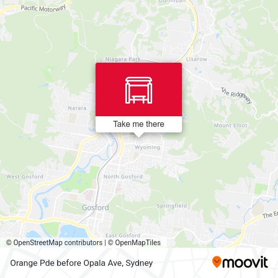 Orange Pde before Opala Ave map
