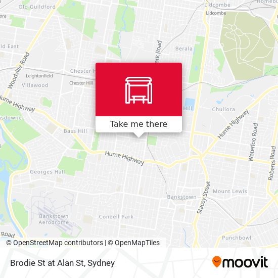Brodie St at Alan St map