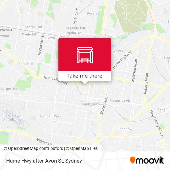 Hume Hwy after Avon St map