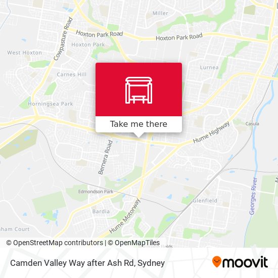 Camden Valley Way after Ash Rd map