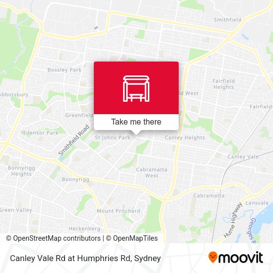 Canley Vale Rd at Humphries Rd map