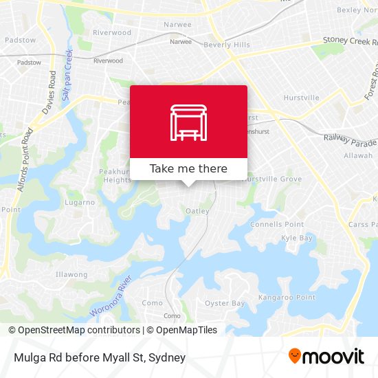 Mulga Rd before Myall St map