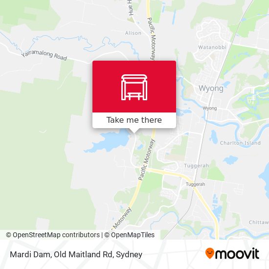 Mardi Dam, Old Maitland Rd map