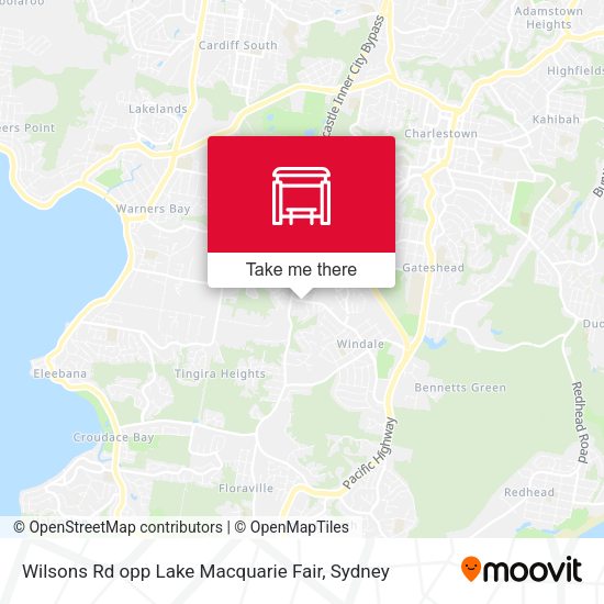 Wilsons Rd opp Lake Macquarie Fair map