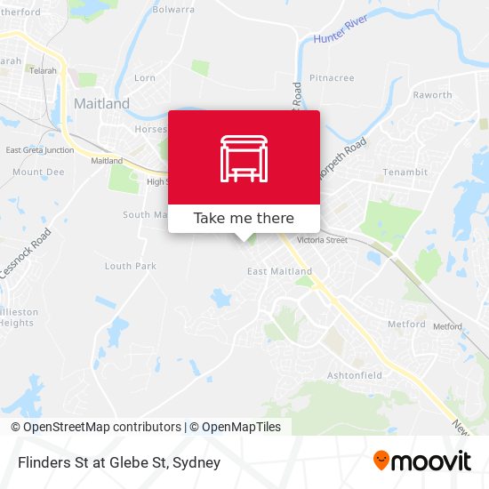 Flinders St at Glebe St map